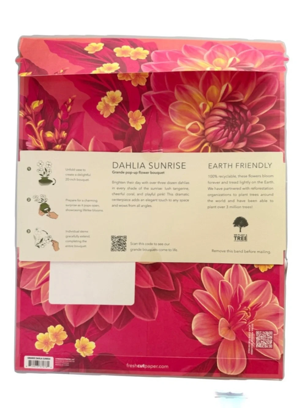 Paper Flowers 3 for 15 SALE CLEARANCE Freshcut Dahlia Sunrise Bouquet